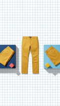 Sun Yellow Blended Trousers with Tapered Leg