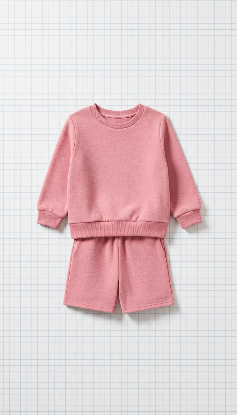 Rose Pink Cotton Shorts with Stretch
