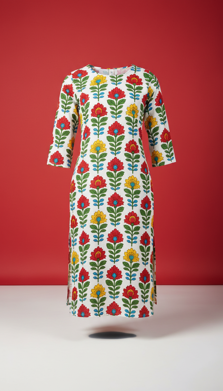 Floral Printed Rayon Kurti